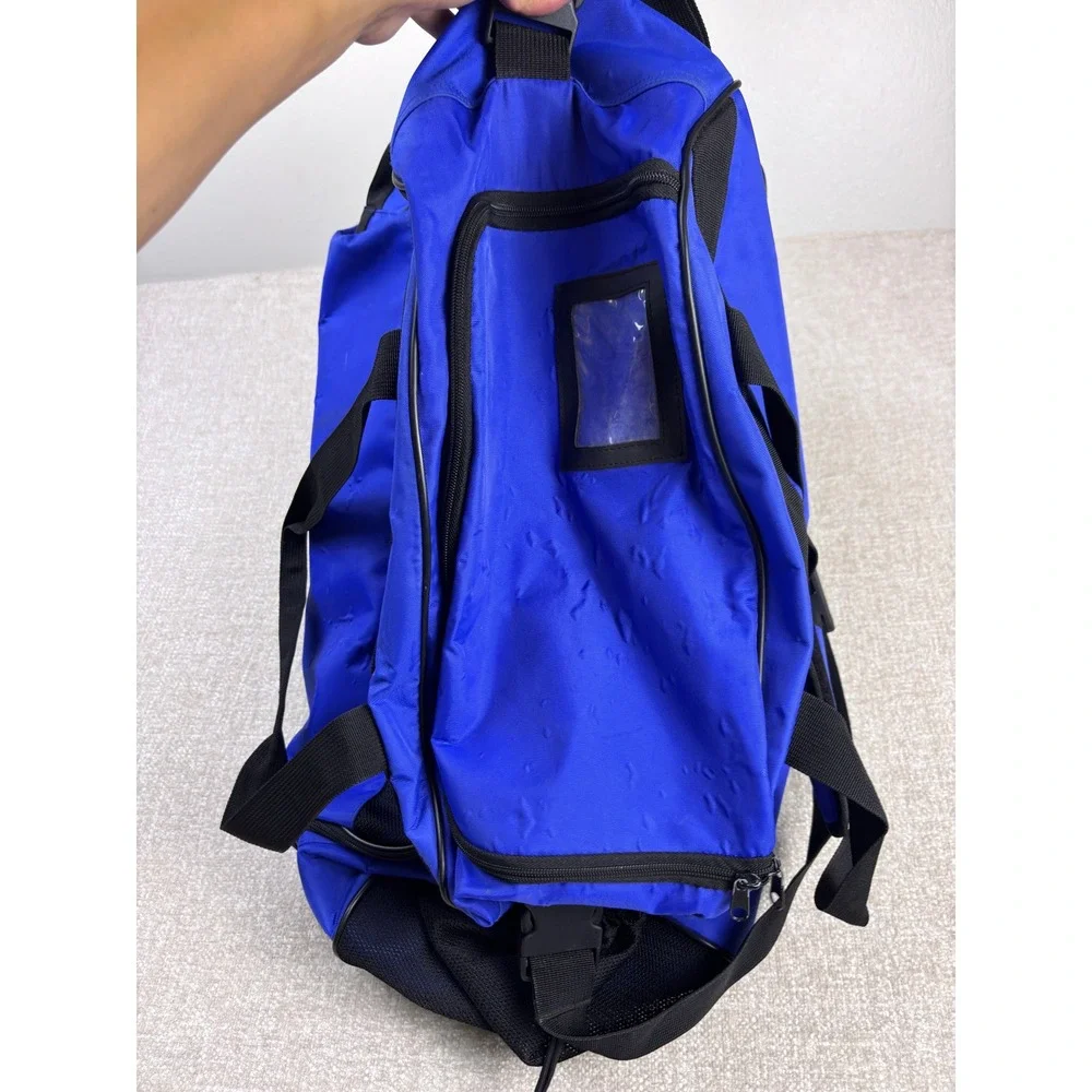 Polo Sport Ralph Lauren Blue Duffel Bag Gym Travel Mesh Pocket Vintage Style
